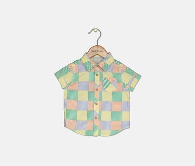 Baby Boys New Stripe Cotton Shirt Yellow/White Baby Boys New Stripe Cotton Shirt Yellow/White