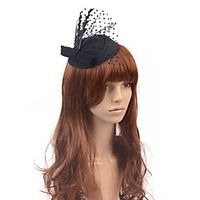 Romantic Classic Tulle Fascinators with Feather / Bowknot / Polka Dot 1 Piece Special Occasion / Party / Evening Headpiece miniinthebox - thumbnail