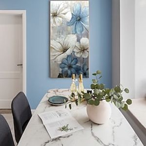 Oil Painting Handmade Hand Painted Wall Art Abstract Flowers Canvas Painting Home Decoration Decor Stretched Frame Ready to Hang miniinthebox