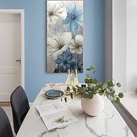Oil Painting Handmade Hand Painted Wall Art Abstract Flowers Canvas Painting Home Decoration Decor Stretched Frame Ready to Hang miniinthebox - thumbnail