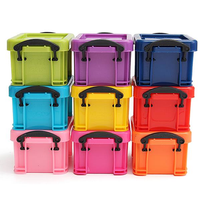 1Set/9PCs Multicoloured Storage Moving Boxes Plastic Container Bin Organizer With Lid - thumbnail