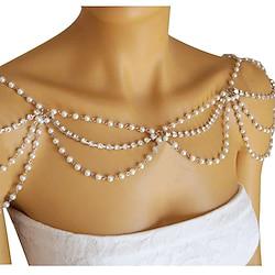 Bridal's Wraps Elegant Sleeveless Polyester Wedding Wraps With Imitation Pearl For Wedding Summer Lightinthebox