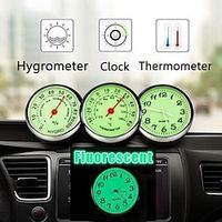 1pc Car Luminous Clock Thermometer Hygrometer Car Decoration Luminous Clock Car Quartz Watch Multi-function Car Interior Decoration Lightinthebox - thumbnail