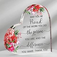 Acrylic Coworker Gifts - Inspirational Paperweight Keepsake for Employee Appreciation and Retirement - Heart Design for Home Desk and Room Decor Lightinthebox