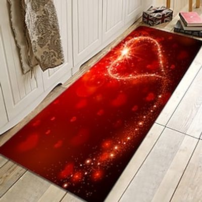 Valentine's Day Heart Area Rug Kitchen Mat Non-Slip Oil Proof Floor Mat Rug Indoor Outdoor Mat Bedroom Decor Bathroom Mat Entrance Rug Door Mat miniinthebox