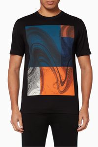Wavy Lines Print Jersey T-Shirt Wavy Lines Print Jersey T-Shirt