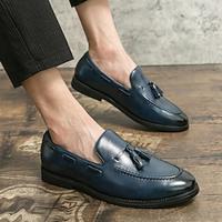 Men's Loafers Slip-Ons Boat Shoes Tassel Loafers Walking Business British Gentleman Wedding Office Career Party Evening Synthetic leather Comfortable Black Blue Brown Spring Lightinthebox