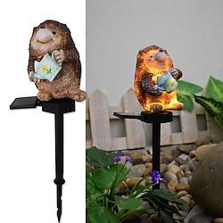 Solar Powered Courtyard Waterproof Light Resin Hedgehog Lawn Ground Insertion Outdoor Garden Landscape Decoration Light Holiday Party Wedding Aatmosphere Light 1PC Lightinthebox