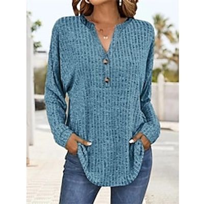 Women's Shirt Blouse Red Blue Purple Plain Button Print Long Sleeve Casual Fashion V Neck Regular Fit Spring Fall Lightinthebox Women's Shirt Blouse Red Blue Purple Plain Button Print Long Sleeve Casual Fashion V Neck Regular Fit Spring Fall Lightinthebox