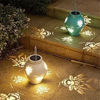 Hollow-out Outdoor Solar Powered Bee Night Light Projection Light Courtyard Garden LED Lawn Iron Art Bee Light and Shadow Park Landscape Wedding Birthday Party Festival Decoration 1PC Lightinthebox