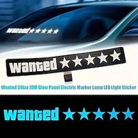 Wanted LED PanelFashion Windshield Electric LED Wanted Glowing Car Window Sticker Auto Moto Safety Signs Car Decals Decoration Sticker miniinthebox - thumbnail