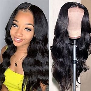 Lace Front Wigs for Black Women Human Hair Body Wave 4x1 T Part Lace Closure Wig Human Hair Lace Front Wigs Pre Plucked Natural Black Color 150% Density Lightinthebox