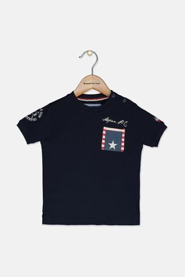 Baby Boys Short Sleeve T-Shirt Blue Baby Boys Short Sleeve T-Shirt Blue