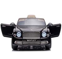 Megastar Ride On Licensed Bentley Mulsanne 12V Power Wheel Ride On Kids With R/C Parental Remote + MP3 USB Music Player + Leather Seat + LED Lights, Black - JE1006 - BLK (UAE Delivery Only)