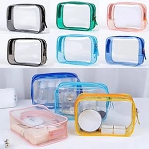 New Cosmetic Bag Large Capacity Waterproof PVC Storage Bag Small Transparent Wash Bag Portable Beauty  Toiletry Bag miniinthebox