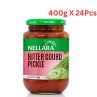 Nellara Bitter Gourd Pickle (Kaipakka) 400g Glass Jar (Pack of 24)