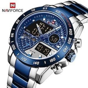 NAVIFORCE Fashion Men Watch Quartz Digital Male Clock Military Sport Stainless Steel Top Brand Luxury Coffee Man Wristwatch 9171 Lightinthebox