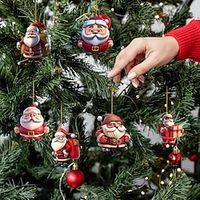 Christmas Tree Ornaments Hanging Decorations Cute Christmas Ornament 2023 New 2D Acrylic Crafts Hanging Ornament New Year Festive Party Supplies Room Hanging Decor miniinthebox - thumbnail