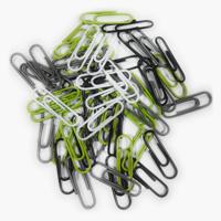 Onyx & Green Vinyl Covered 125-Piece Paper Clip Set