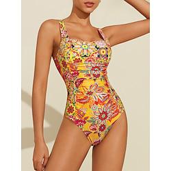 Removable Pad Shirred Boho Swimsuit Lightinthebox