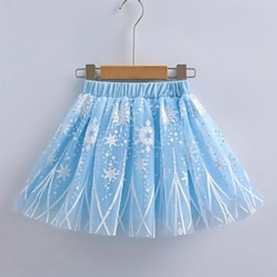 Kids Girls' Skirt Graphic Active Daily Cotton 3-10 Years Spring Light Blue Lightinthebox