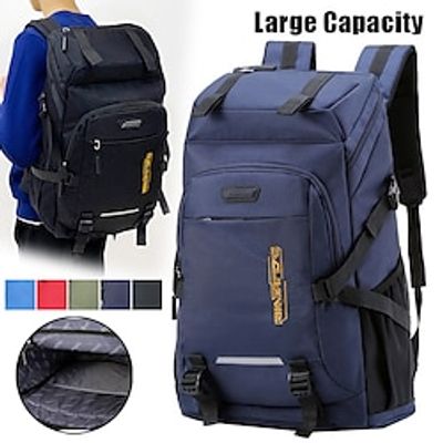 Men's Backpack School Bag Bookbag Functional Backpack School Outdoor Camping  Hiking Solid Color Oxford Cloth Large Capacity Waterproof Lightweight Zipper 60 liters gray 80 liters purple 80 liters miniinthebox