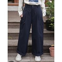 Women's Cargo Pants Wide Leg Pants Trousers Full Length Active Streetwear Outdoor Street Deep Blue S M Fall Winter Lightinthebox - thumbnail
