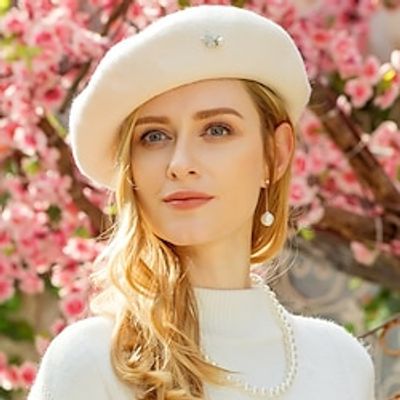 Cute Casual 100% Wool Hats with Pure Color  Trim 1PC Casual  Daily Wear HeadpieceGraduationCongratulationsAnniversary Headwear Lightinthebox