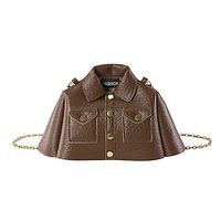Women's Crossbody Bag PU Leather Daily Large Capacity Geometric Black Brown Khaki miniinthebox
