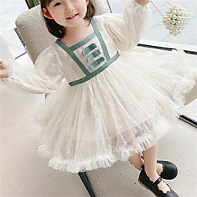 sweet girls lace tulle tutu dresses kids gauze snow flowers embroidery princess dress children birthday party clothing q1031 Lightinthebox