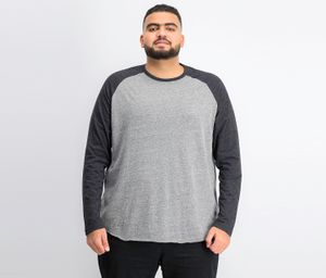 Mens Triblend Raglan Long Sleeve T-Shirt  Grey/Black