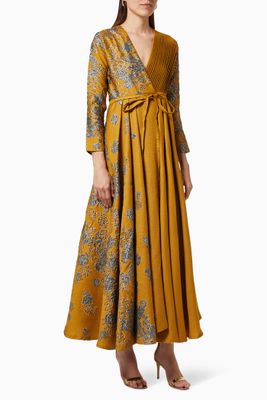 Jacquard Wrap Dress Jacquard Wrap Dress