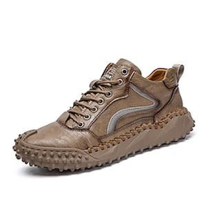Men's Boots Sporty Look Comfort Shoes Sporty Daily Walking Shoes PU Mid-Calf Boots Black Khaki Brown Spring Summer Lightinthebox