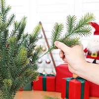 20 Pieces Christmas Pine Needles 10 inch Artificial Pine Branches Green Leaves Needle Garlands Pine Twigs Faux Cedar Branches Greenery DIY Accessories for Christmas Holiday Winter miniinthebox - thumbnail