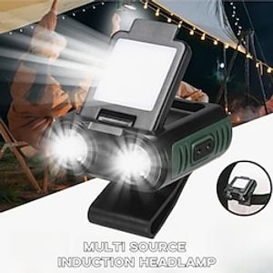 Inductive Hat Light Dual Light Foldable Night Fishing Hunting Light 5W USB Rechargeable Multi-function Outdoor Hat Clip Light Lightinthebox