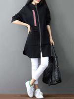 Patchwork Split Zipper Long Sleeve Jackets