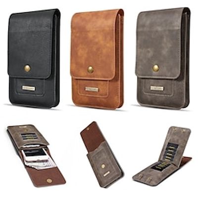 Phone Case For Apple Samsung Galaxy Wallet Card Universal Wallet Card Holder Shockproof Solid Colored PU Leather Lightinthebox
