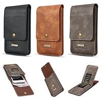 Phone Case For Apple Samsung Galaxy Wallet Card Universal Wallet Card Holder Shockproof Solid Colored PU Leather Lightinthebox - thumbnail