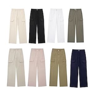 Women's Cargo Pants Pants Trousers Full Length Fashion Streetwear Street Daily Gray Green rice white XS S Fall Winter Lightinthebox