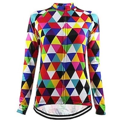 21Grams Women's Cycling Jersey Long Sleeve Bike Top with 3 Rear Pockets Mountain Bike MTB Road Bike Cycling Quick Dry Moisture Wicking Red Sports Clothing Apparel / Stretchy / Athleisure miniinthebox