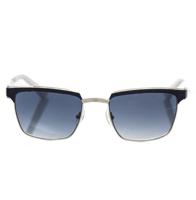 Frankie Morello Elegant Clubmaster Black Leather Sunglasses (FR-22133)