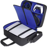 Gamer Tek Carrying Case Compatible with PS5 Console DualSense Controllers Cables