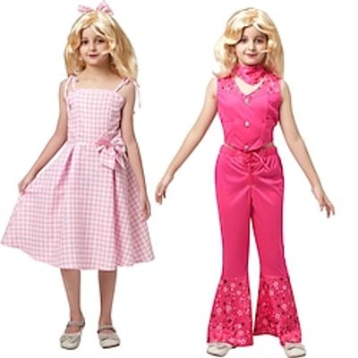 Cowgirl Doll Cosplay Costume Girls' Movie Cosplay Hot Pink Pink 1 Pink 2 Vest Dress Pants Halloween Masquerade Polyester Lightinthebox