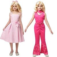 Cowgirl Doll Cosplay Costume Girls' Movie Cosplay Hot Pink Pink 1 Pink 2 Vest Dress Pants Halloween Masquerade Polyester Lightinthebox - thumbnail