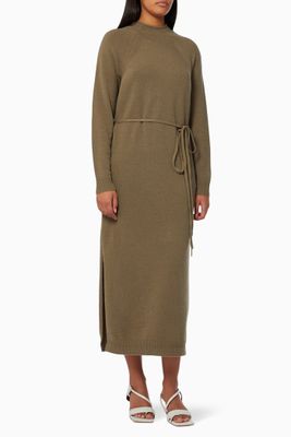 Raglan Knitted Dress with Belt
