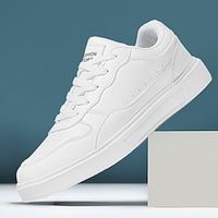 Men's Sneakers Retro Skate Shoes White Shoes Walking Sporty Casual Daily PU Comfortable Booties  Ankle Boots Loafer Black and White Black White Spring Fall Lightinthebox - thumbnail