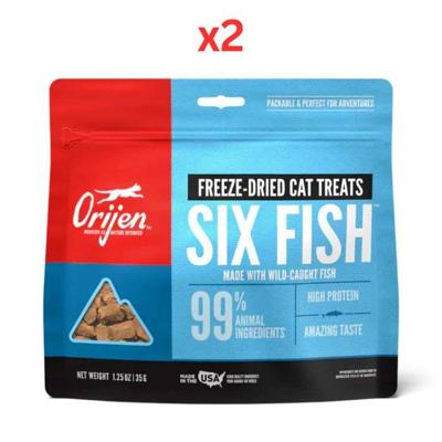 Orijen Six Fish Freeze Dried Cats Treats 35G (Pack of 2)