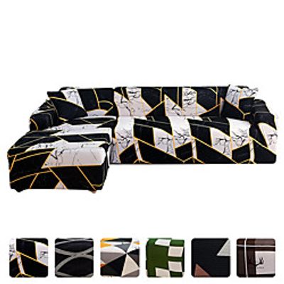 High Quality Print Dustproof All-powerful Slipcovers Stretch L Shape Sofa Cover Super Soft Fabric Couch Cover Sofa Furniture Protector With One Free Boster Case miniinthebox