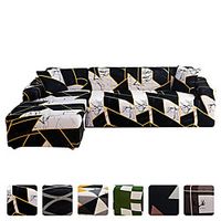 High Quality Print Dustproof All-powerful Slipcovers Stretch L Shape Sofa Cover Super Soft Fabric Couch Cover Sofa Furniture Protector With One Free Boster Case miniinthebox - thumbnail