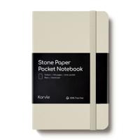 Karvle Plain Hardcover Pocket Stone Paper Notebook - Stone (9 x 14 cm)